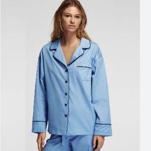 Sleeper Maria Blue Cotton Sleep Shirt Sz S
